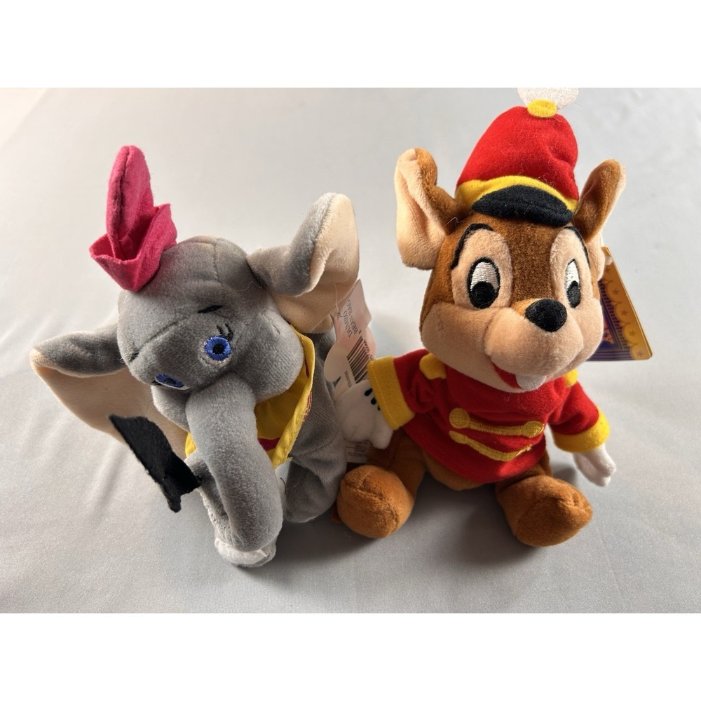 Disney Store Mighty Mouse Playhouse Parade Dumbo & Timothy Mouse Plush Lot of 2